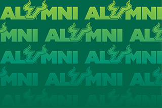 Alumni with Bull U logo