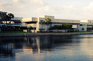 the campus shown from the waterfront