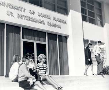 historical photo of students on campus circa 1960s
