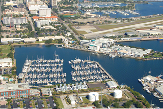 historical ariel view of st. petersburg harbor near campus