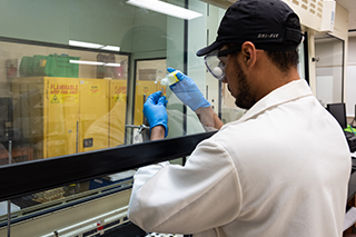 researcher working in a lab