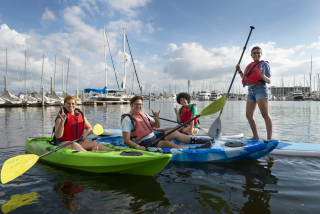 Visit our campus, where students are able to kayak and paddle board in Bayboro Harbor.