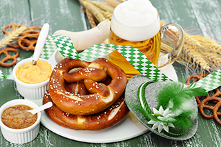 Picture of pretzels and beer