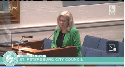Regional Chancellor Christian Hardigree spoke to the St. Petersburg City Council