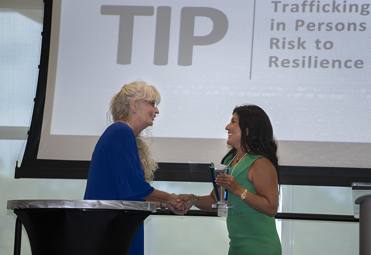 Joan Reid and Rep. Jackie Toledo