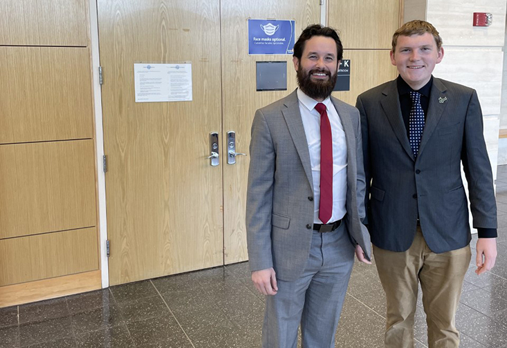 Student Sean Schrader in job shadow program