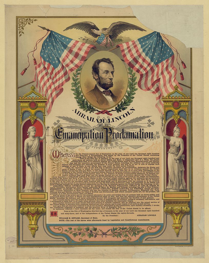 The Emancipation Proclamation. (Library of Congress, Prints & Photographs Division).