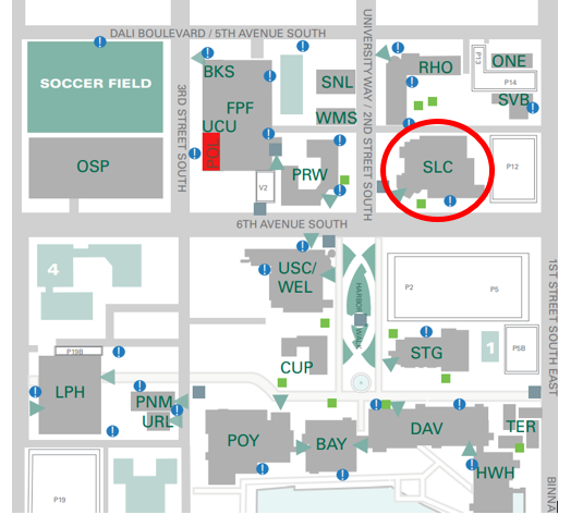 campus map identifying Career Center's location