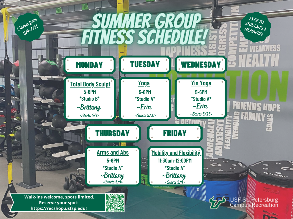 Summer Group Fitness Schedule