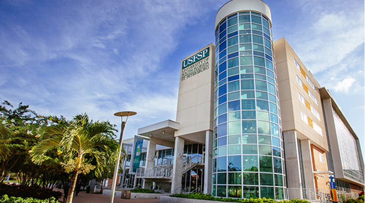 exterior of university student center residence