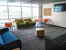 Hall lounge on residence hall floor