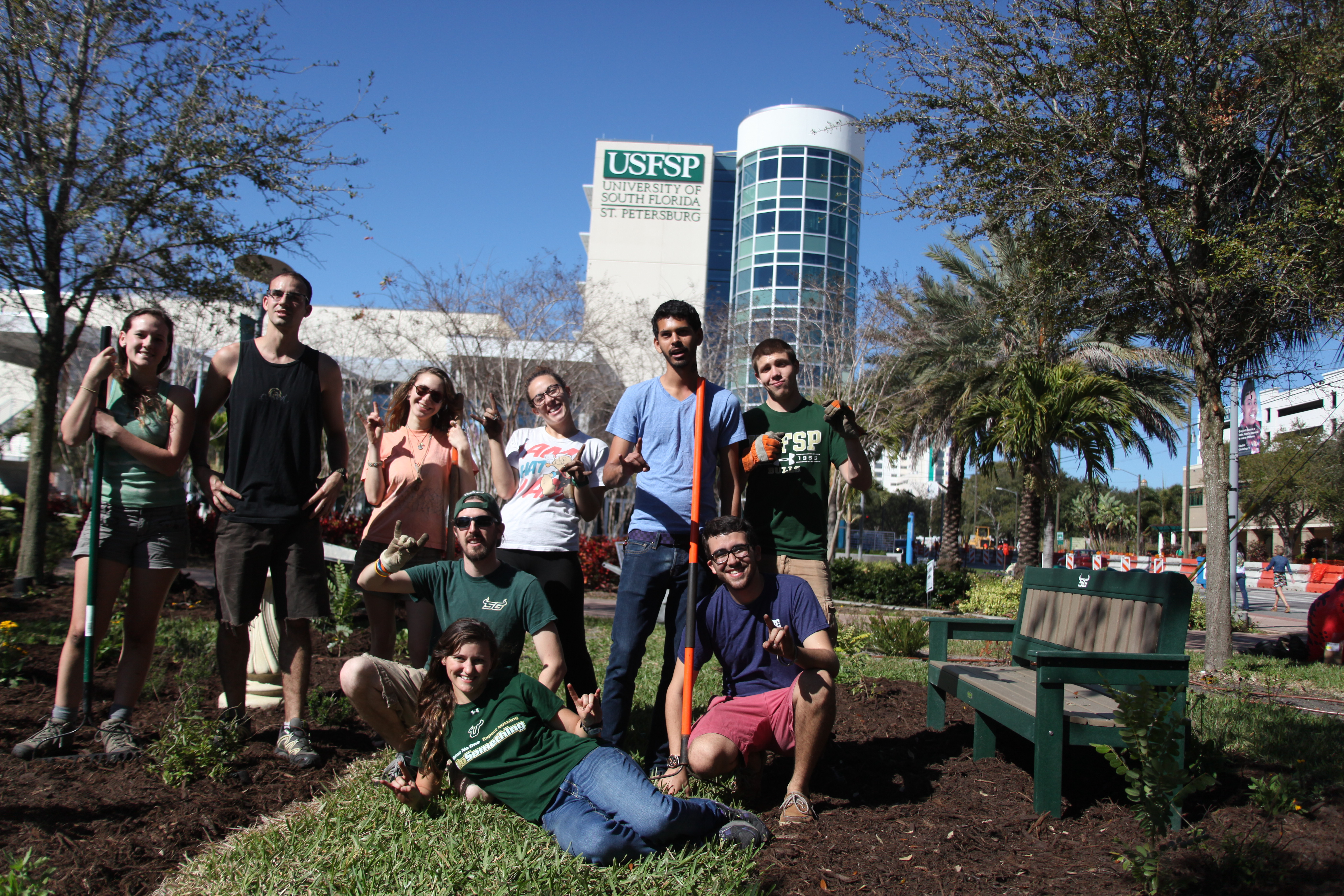 The Gardening Club outside of the USC