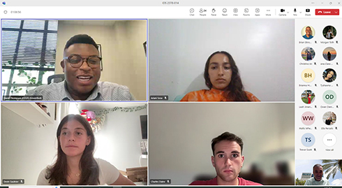 video conference call of students attending virtual orientation