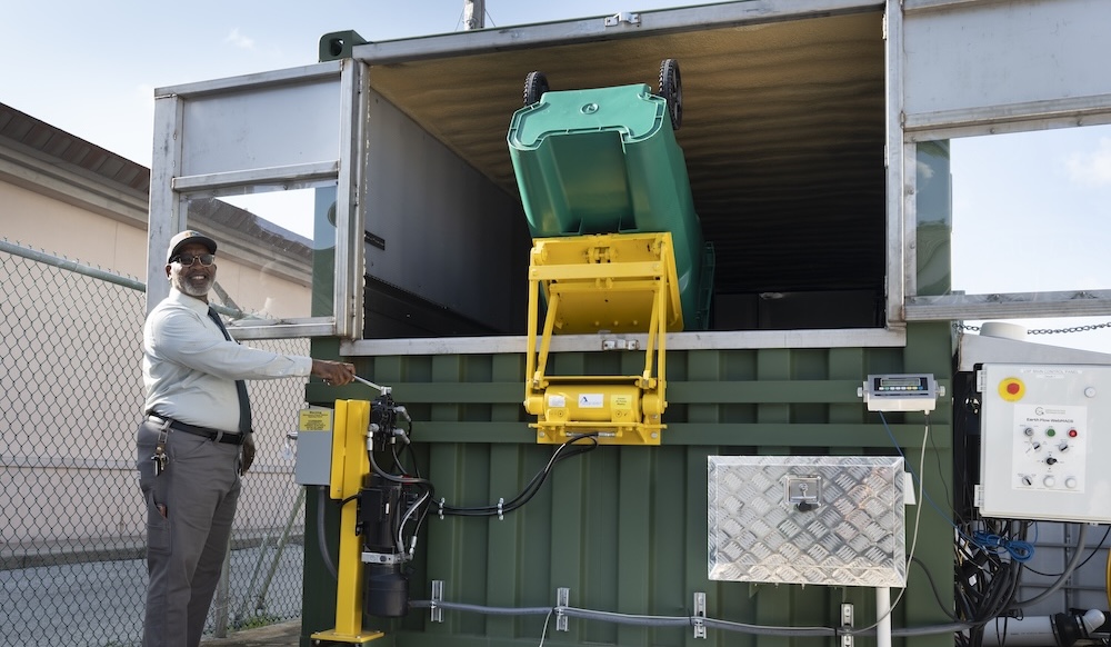 Demonstrating the composter