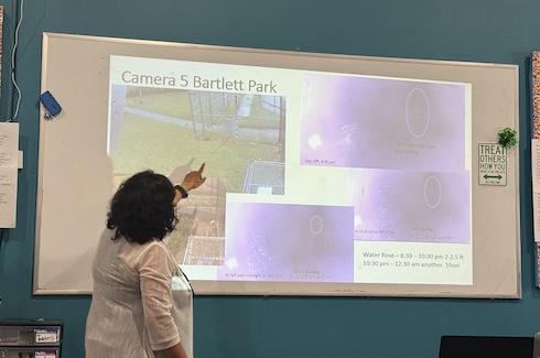 Dr. Barnali Dixon presents to residents in Lealman.