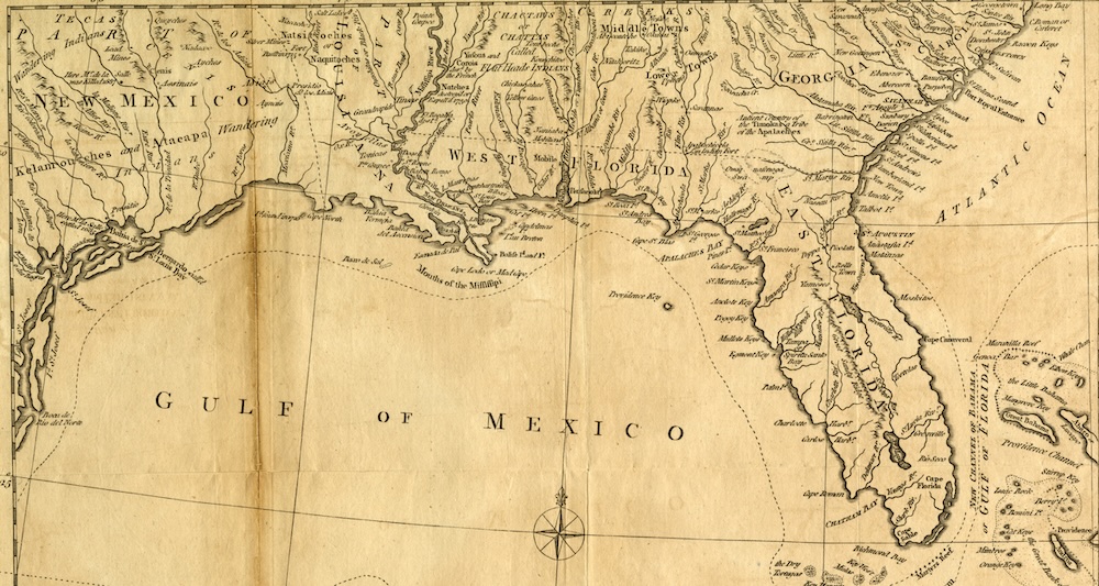 A map of British West Florida and British East Florida. Credit: State Archives of Florida