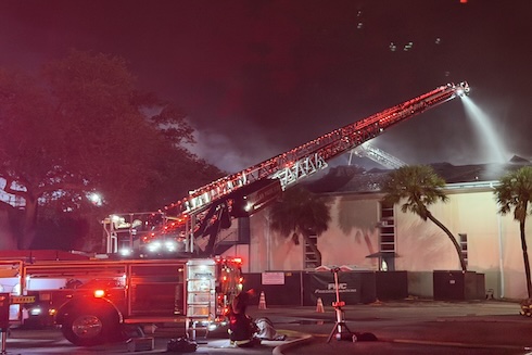 Fire crews worked to contain the MSL fire last month.