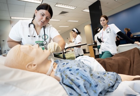 Students training in nursing.