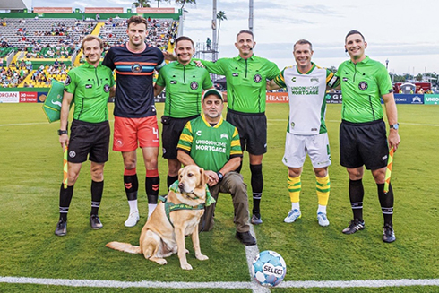 snowbird with rowdies soccer players