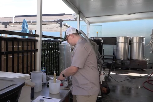 Students works in the brewery