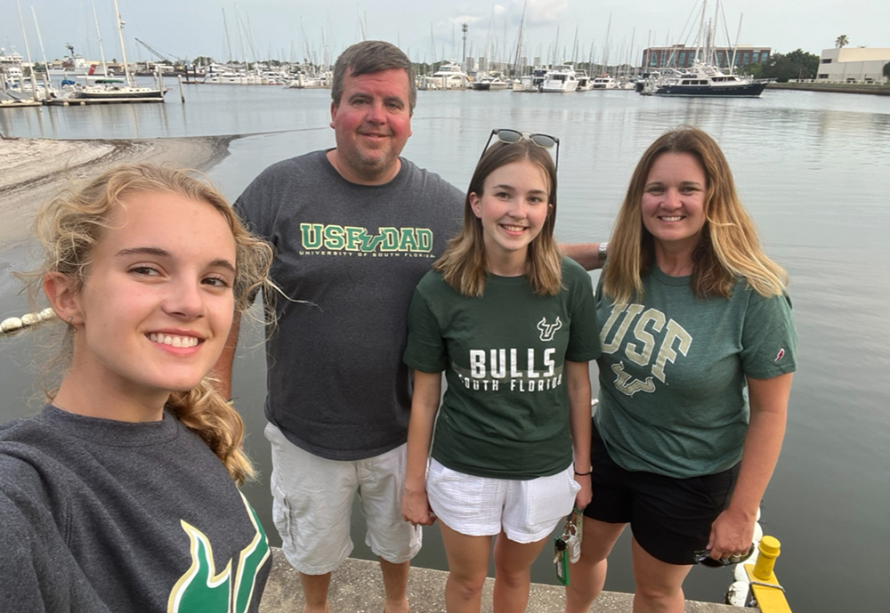 Abigail Bernard with family at USF St. Pete