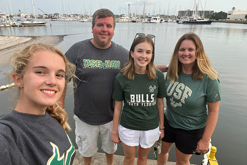 Abigail Bernard with family at USF St. Pete