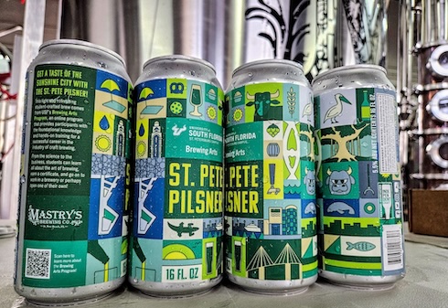 St. Pete Pilsner in cans.