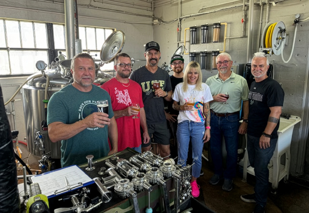 Brian Brown with classmates.