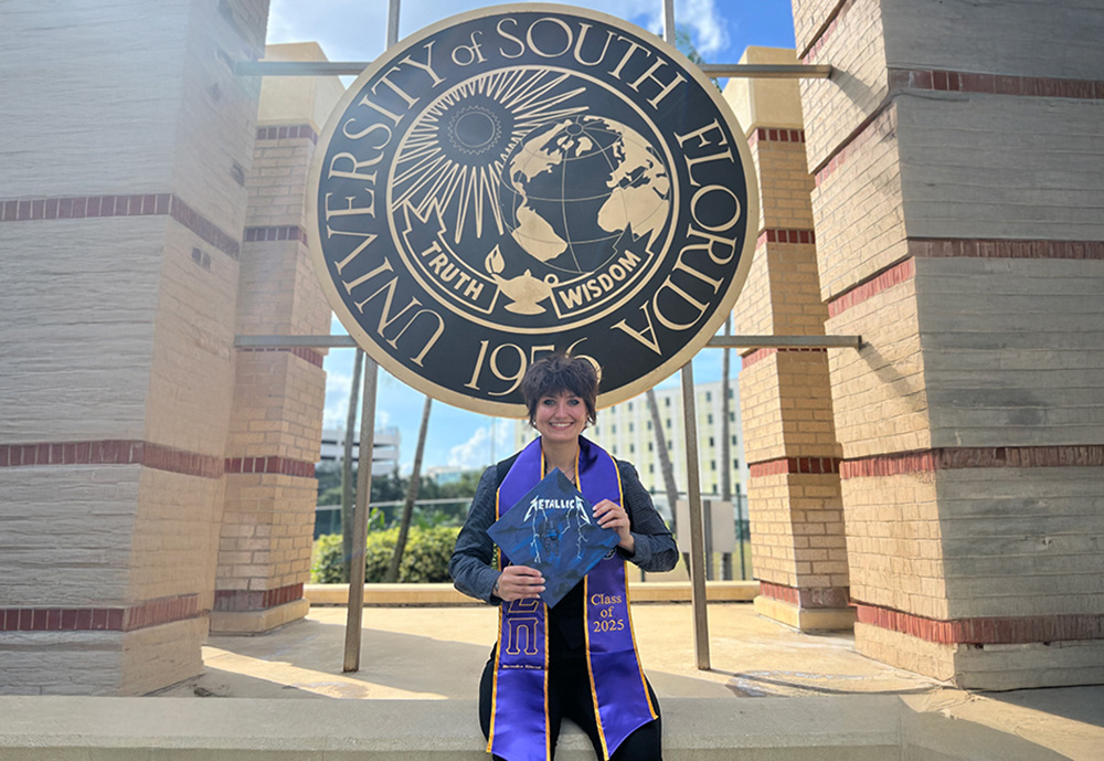 Brooke Elrod in front of USF 