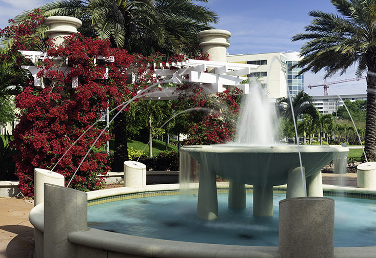 Fountain on campus