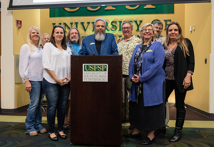 Bob and Susan Churuti pose with members of their family.