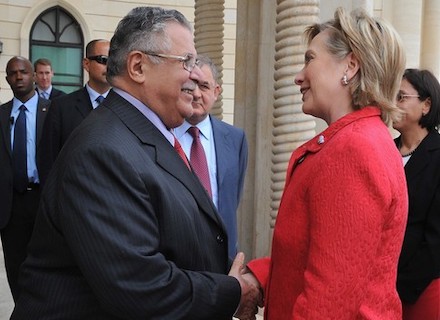 Guillory providing security to then Secretary of State Hilary Clinton during a visit to Iraq to meet with the country's political leaders. Photo courtesy of Lance Guillory.