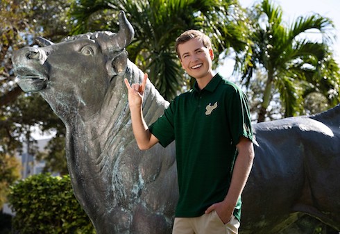 Cole Eicher on campus. Shannon Livingston.