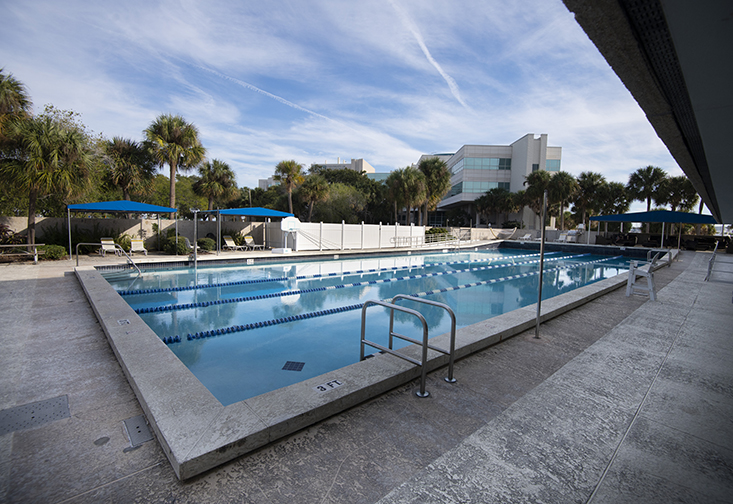 Pool outside Heller Hall