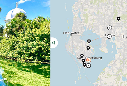 A screenshot of the creekshed map showing where users can click.