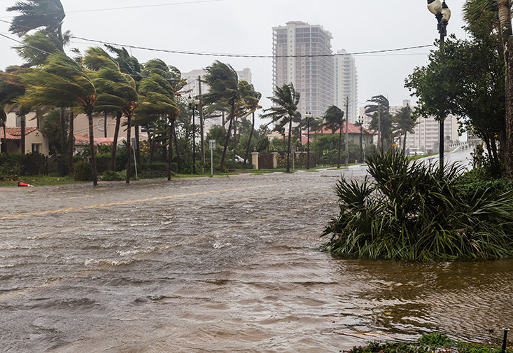 Streets are flooded in southwest Florida after Hurricane Irma hit in 2017