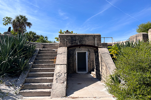 Steps going up to old Fort Dade at Egmont Key