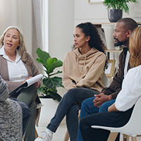 Diverse group receiving therapy