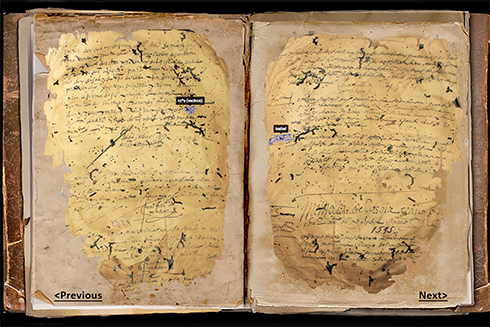 Digital view of an old book