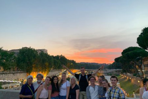 Students traveled through Greece, Italy, and the United Kingdom on the Ethics and Power in Leadership study abroad.
