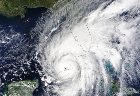 Hurricane Ian approaching Florida.
