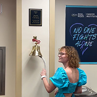 Kylie Culver rings the cancer bell at TGH