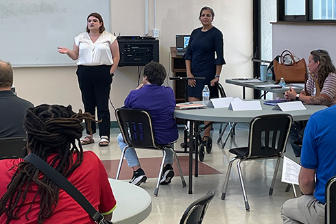 classroom of people adding leadership training