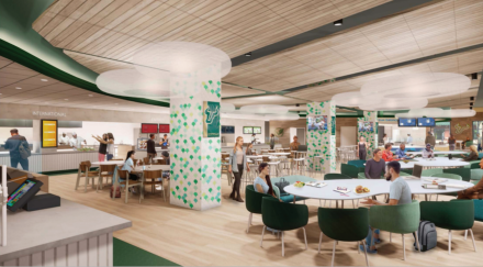 Artist rendition of the inside of the new dining hall