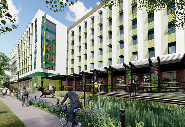 artist rendering of the new residence hall