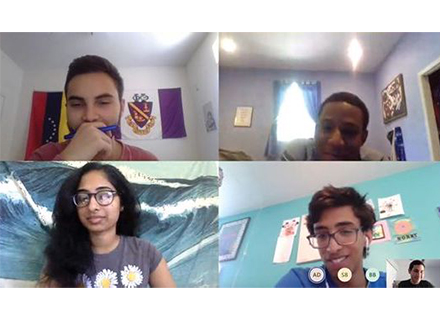 Students on a video call