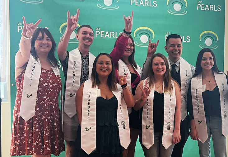 USF Pearls students during a graduation celebration.