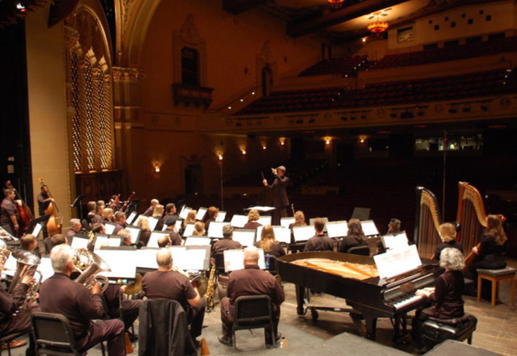 USFSP professor Dr. Martin Seggelke conducting the professional San Francisco Wind Symphony.