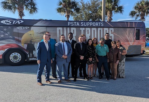 Unveiling of a PSTA bus wrap to announce the new policy that veterans will ride buses for free in Pinellas County. 