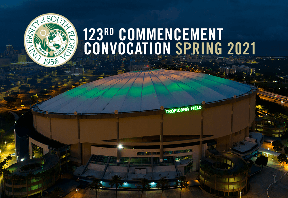 USF President Steven Currall will preside over spring commencement ceremonies scheduled for 9 a.m. and 6:30 p.m. on Saturday, May 8, at Tropicana Field in St. Petersburg.  